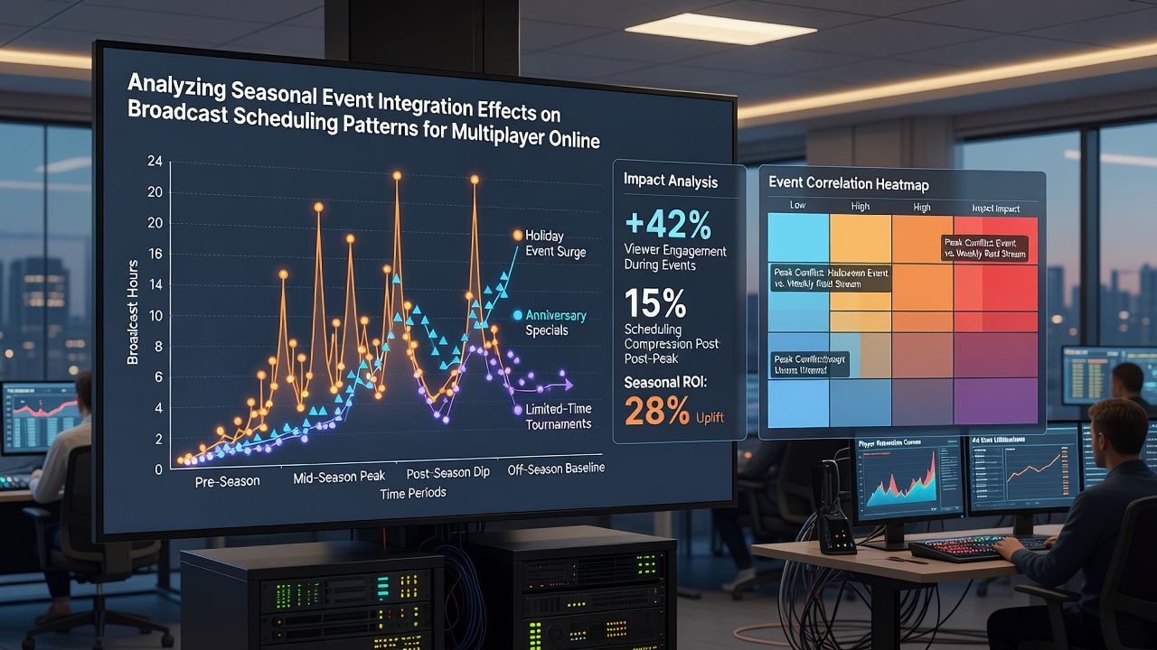 Data visualization of broadcast hours versus seasonal event timelines across multiple multiplayer online games