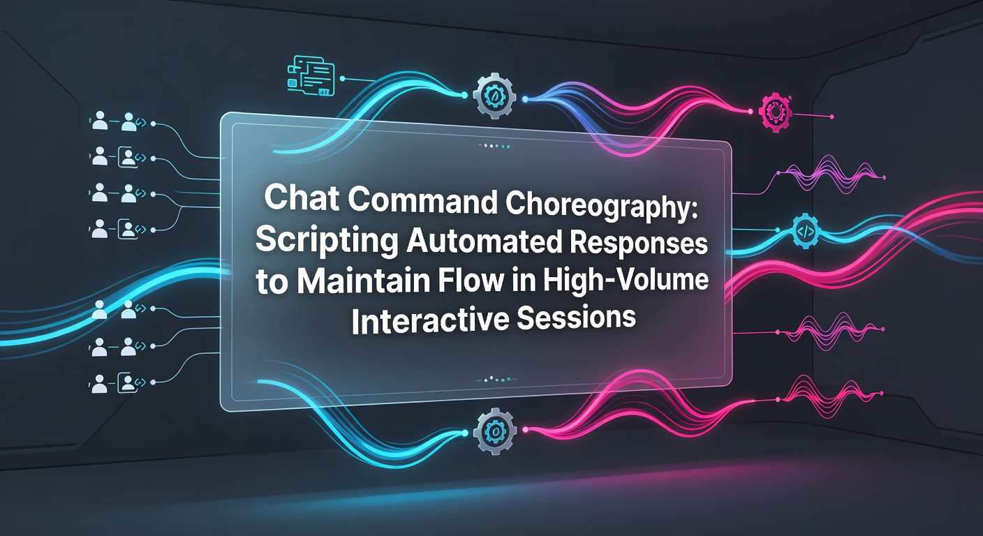 Streamer managing chat commands during a live interactive broadcast session