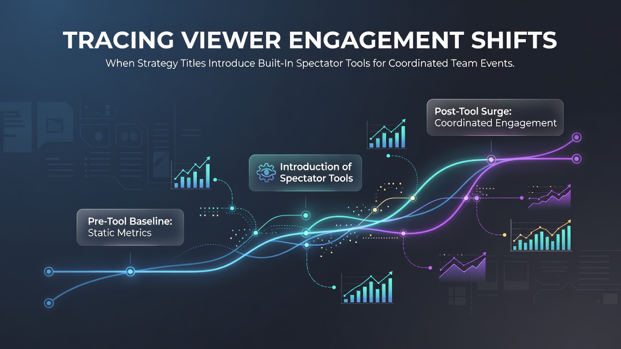 Spectators using built-in tools to follow coordinated team strategies in a live strategy game event